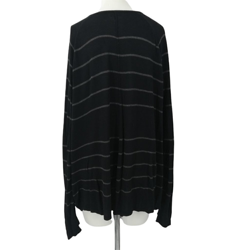 Coco and Carmen Twist Front Striped Sweater Size S/M Black Gray Long Sleeve - Picture 9 of 12
